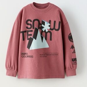 Zara long sleeve snow team shirt